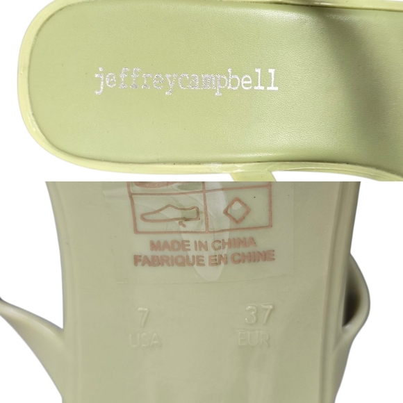 Jeffrey Campbell Womens Jamm Green Square Toe Jelly Sandals Size 7 - Picture 8 of 8